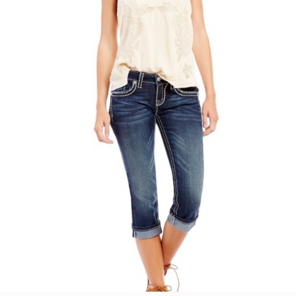 Miss Me CLASSIC COOL BIG STITCH CAPRI 25 - Picture 2 of 10